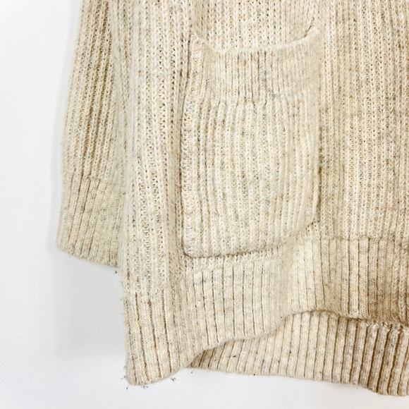 Abercrombie & Fitch Cream Open-Front Long Cable Knit Sweater - Picture 5 of 5